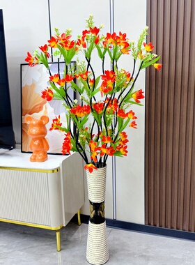 叶脉干花客厅落地花假花