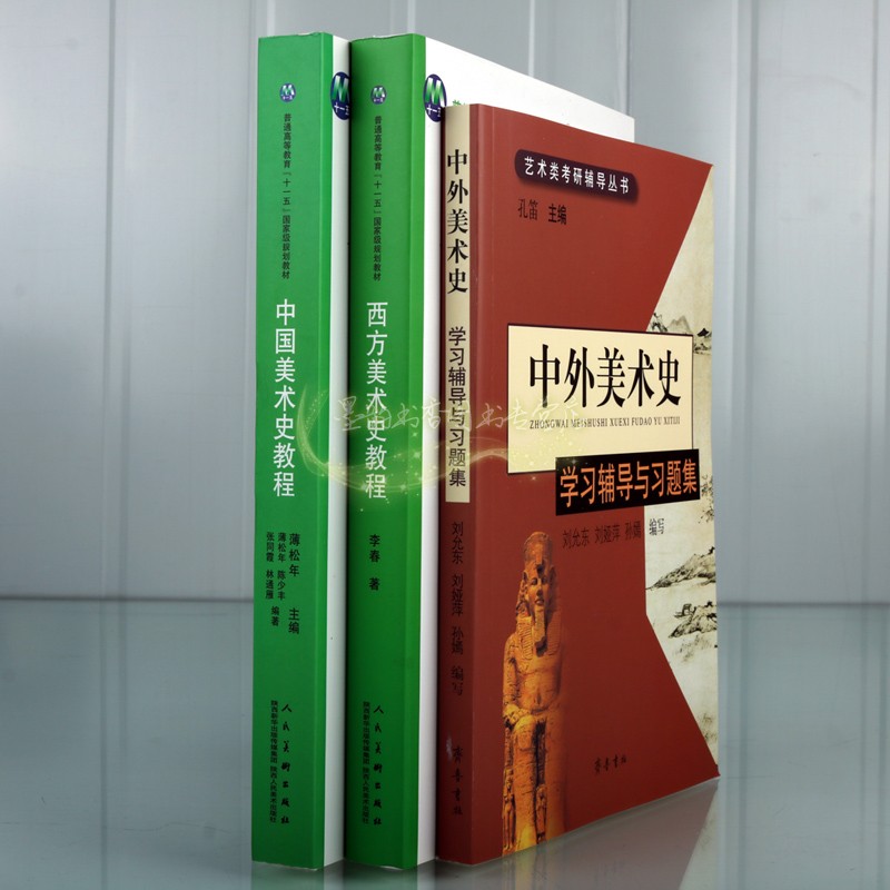 [2008年版]中国美术史教程西方美术史教程中外美术史学习辅导与习题集全套装3册蒲松年李春艺术类考研辅导普通高等教育大学专业用