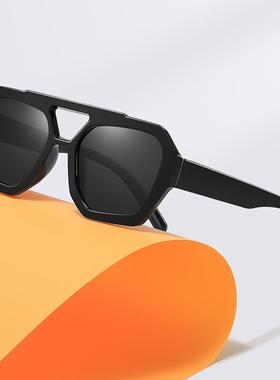 跨境欧美双梁不规则太阳镜