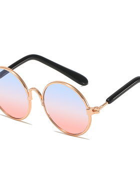 金框灰片猫咪复古风圆形遮阳配饰