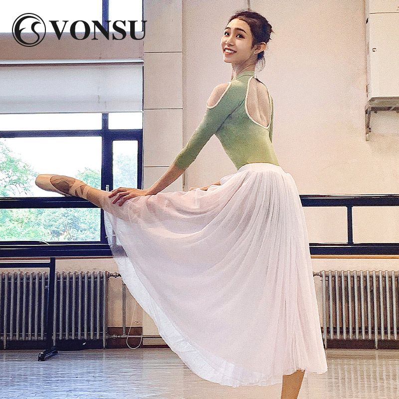 vonsu梵舒锦瑟芭蕾舞练功服成人芭蕾体服空中形体服新款舞蹈服女-图3