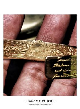 ST.Z & Falcon隼 限量5枚联名手工打造22K金 恐龙化石唐草手镯