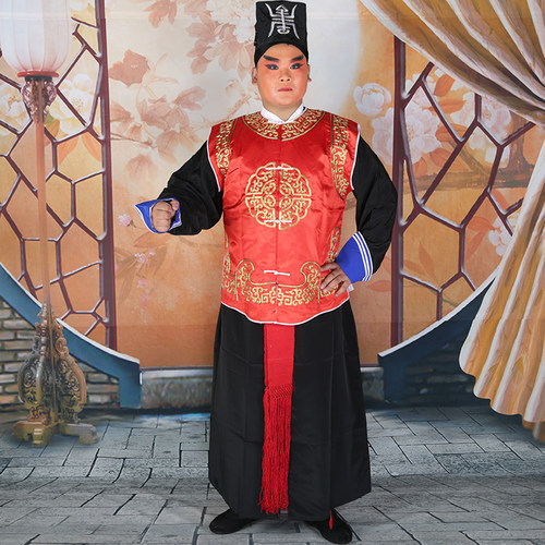 戏曲衙役官兵勾金坎肩古装公差迎亲轿夫捕快王朝马汉坎肩演出服装 - 图1