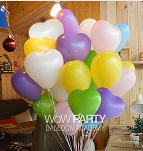 影楼拍摄外景摄影道具 情人节求婚气球 酒吧心形混色气球0.2一个