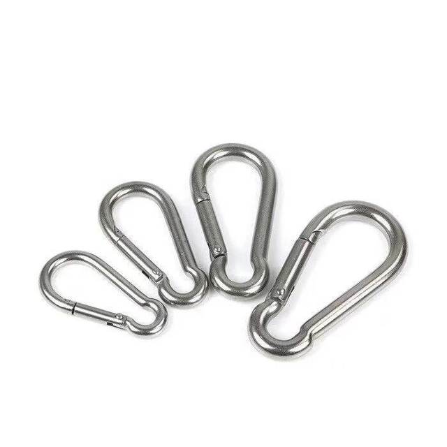 304 stainless steel spring buckle carabiner safety buckle key buckle hoist buckle nut spring buckle dog chain buckle