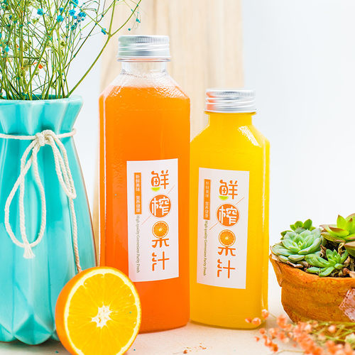 大口400ML果汁瓶食品级PET瓶300毫升透明塑料豆浆瓶500ml磨砂瓶 - 图1