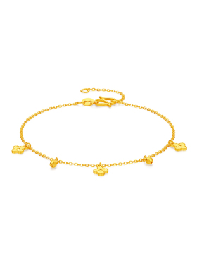 【中国黄金官方店】黄金手链5G灵动小花足金手链新品潮流百搭送礼