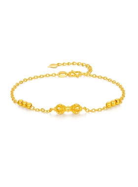 【中国黄金官方店】足金5G金刚杵手链时尚简约新品百搭气质首饰