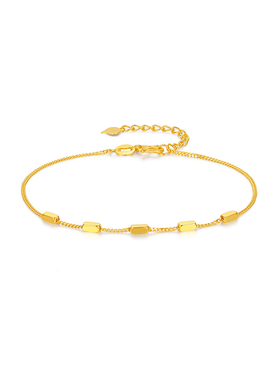 【中国黄金官方店】黄金手链5G小方块足金手链新品百搭