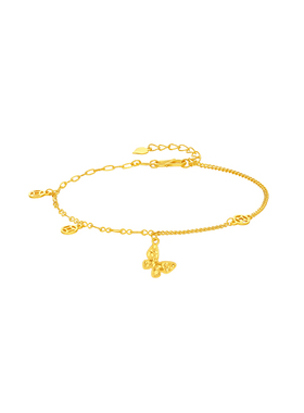 【中国黄金官方店】5G金蝶聚财手链新品首饰时尚气质简约送礼