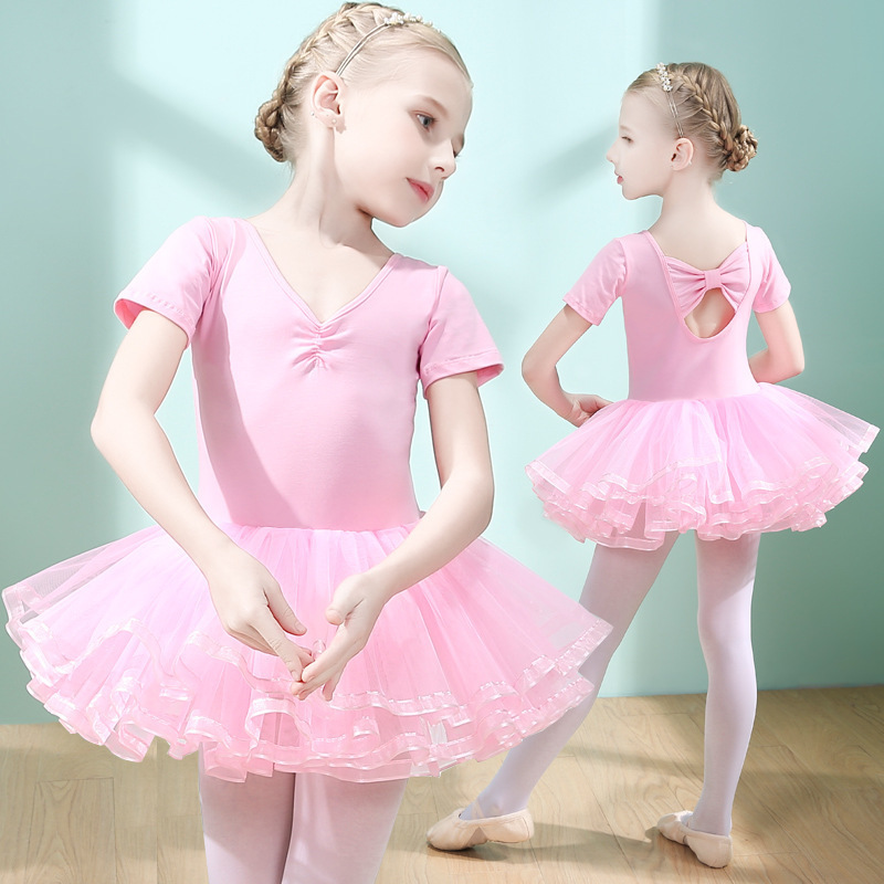 Girl Kids Children Ballet Leotard Dancewear Dress Tutu Skirt-图1