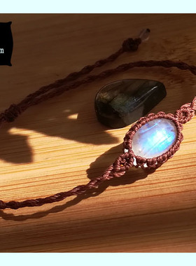 手工编织简约风月光石拉长石手绳