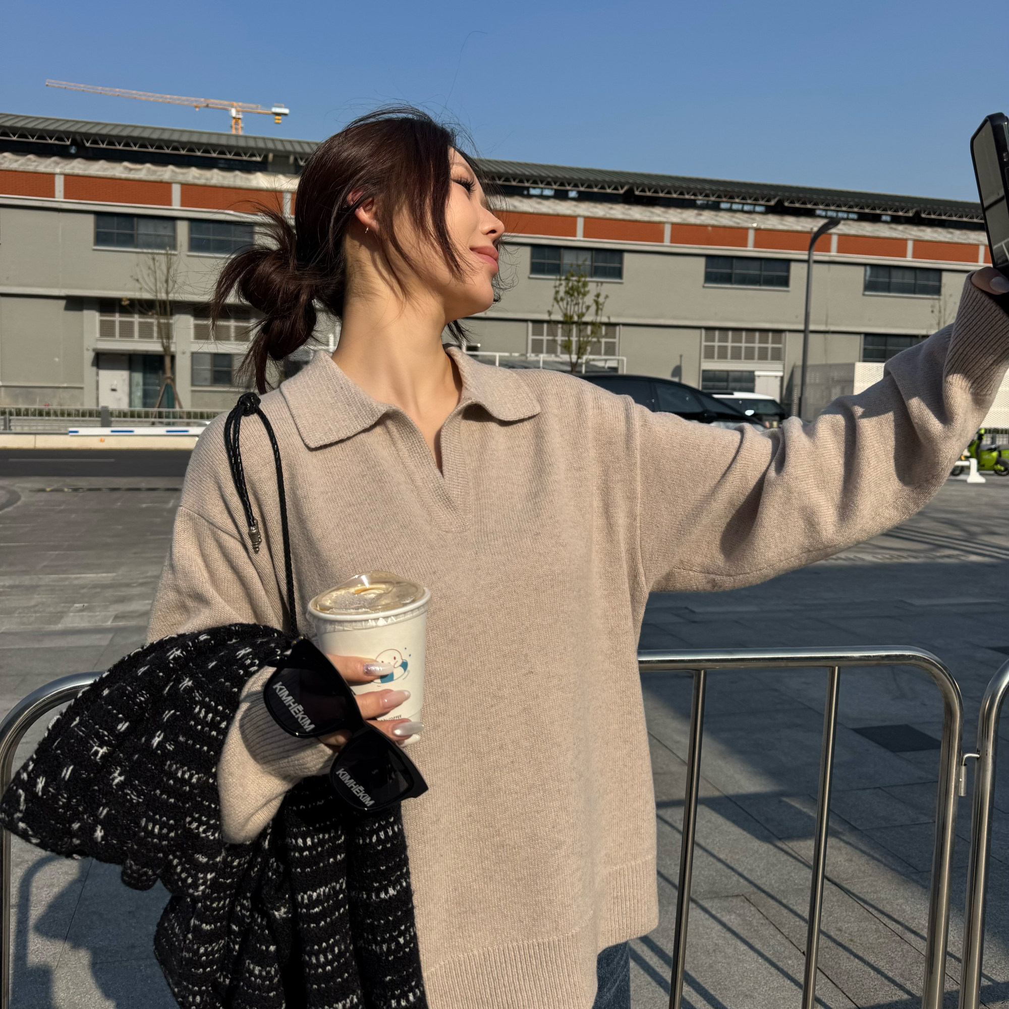 3ts 01/18翻领1oo羊毛针织衫简约设计感软糯毛衣冬季女套头上衣,淘宝优惠券,粉丝福利购,淘宝优惠卷