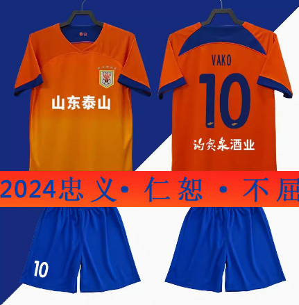 山东泰山球衣2024成人儿童足球服鲁能中超队服短袖训练服球迷印号