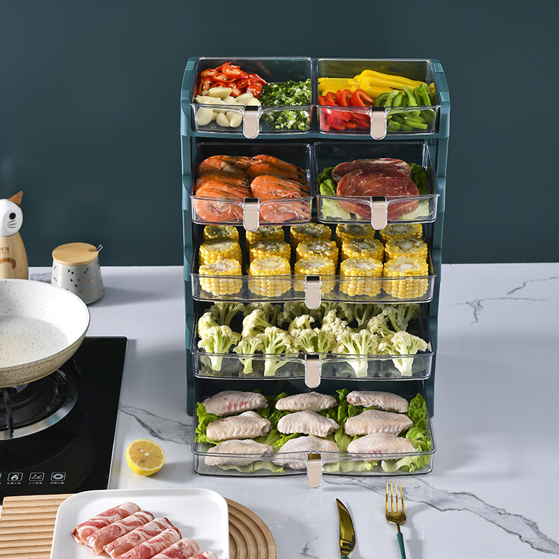 厨房多功能配菜盘火锅食材收纳盒家用台面多层备菜盘置物架子神器,淘宝优惠券,粉丝福利购,淘宝优惠卷