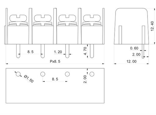 接线端子 PCB端子QH8500-2P 3P 4P 300V/10A 可拼接 环保 - 图3