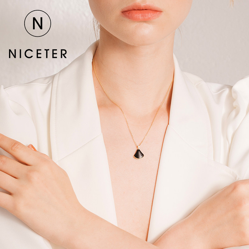 纯银小裙子女潮网红贝壳扇形锁骨链 niceter项链