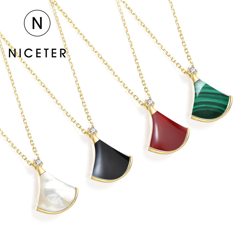 纯银小裙子女潮网红贝壳扇形锁骨链 niceter项链