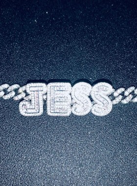 皇冠古巴链无品牌镶钻男女吊坠