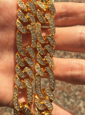 满钻男士嘻哈风锁骨短款项链潮牌