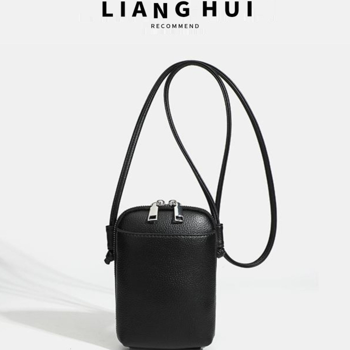 良汇手机包荔枝纹软皮拉链款斜挎手机袋简约百搭休闲迷你小包包女,淘宝优惠券,粉丝福利购,淘宝优惠卷