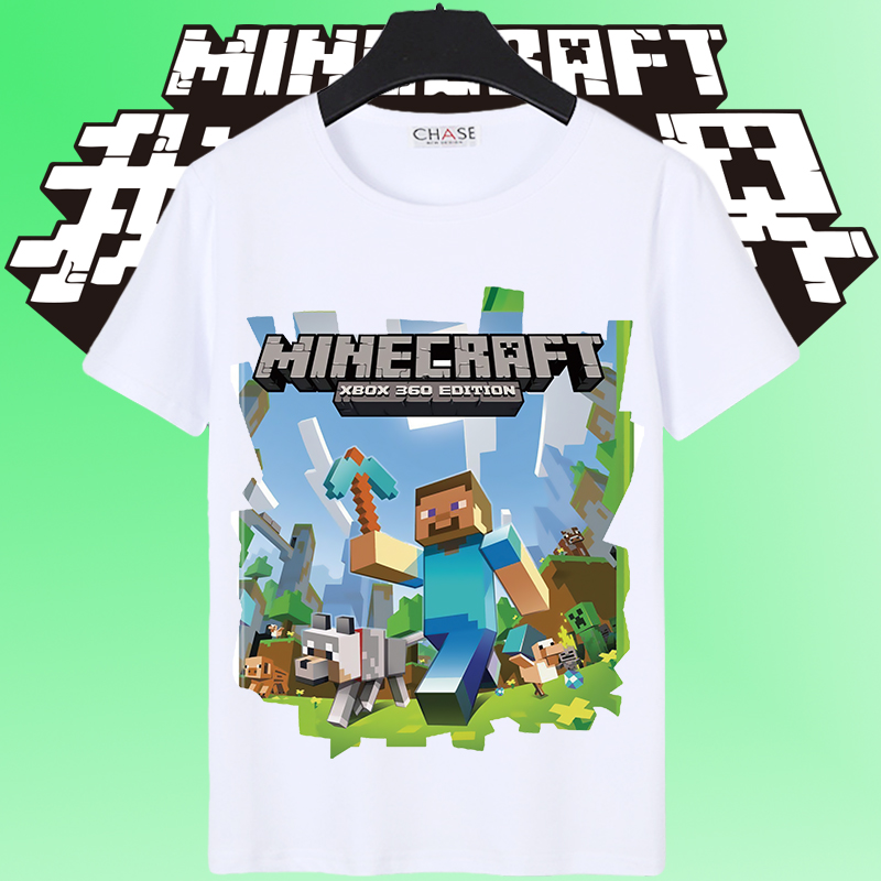 Minecraft我的世界周边衣服纯棉t恤短袖男女联名动漫乐高儿童上衣 - 图1