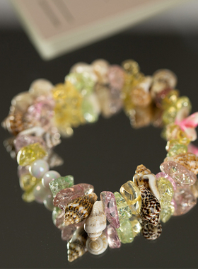 天然贝壳海螺海星手链女款