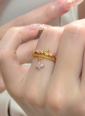 DIKAS 四月春痕蝴蝶仙子流苏戒指ins风温柔浪漫高级感指环