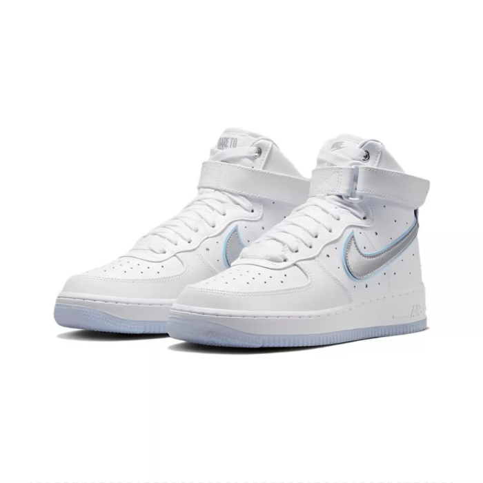 Nike Air Force 1 High AF1潮流高帮运动休闲板鞋 白蓝FB1865-101 - 图0