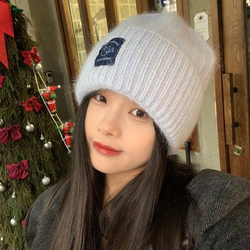 软糯兔毛~陈奶奶高品质兔毛混纺针织毛线帽保暖加厚防寒秋冬冷帽 - 图2