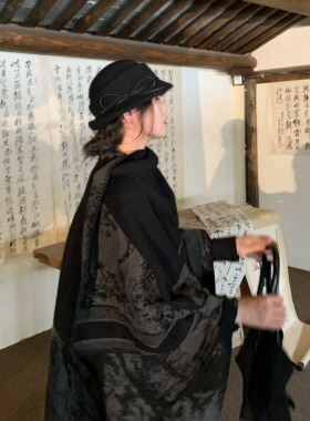 陈奶奶中式美学仿羊绒大披肩