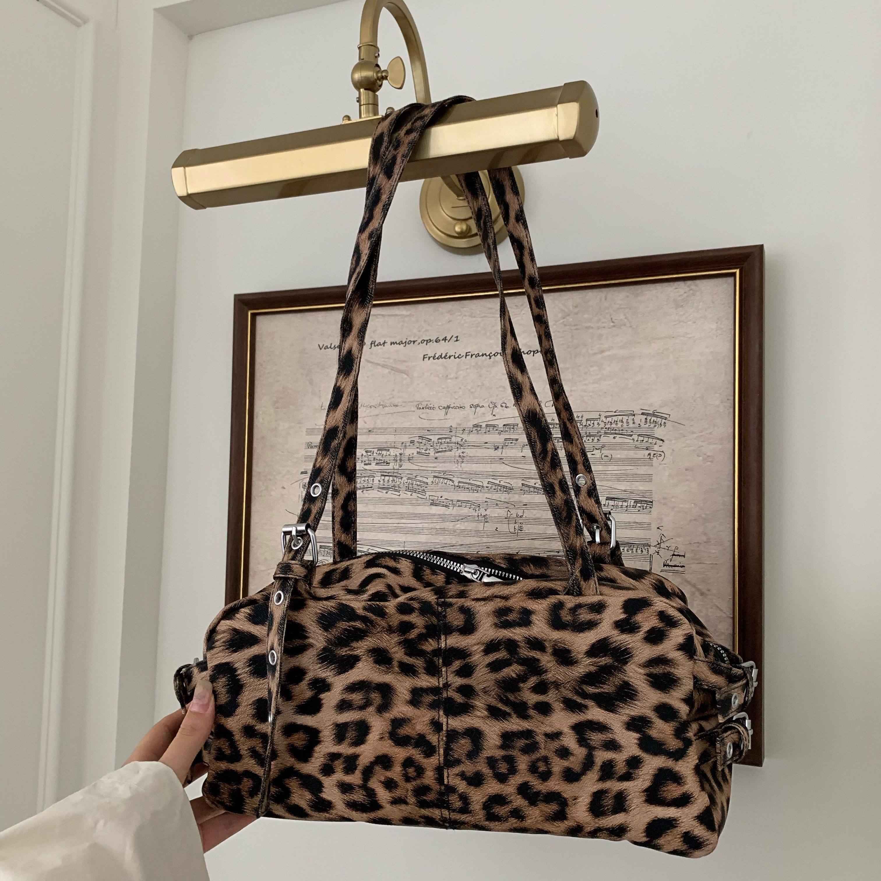 陈奶奶复古腔调豹纹腋下包女小众设计单肩包时尚百搭辣妹手提包潮,淘宝优惠券,粉丝福利购,淘宝优惠卷