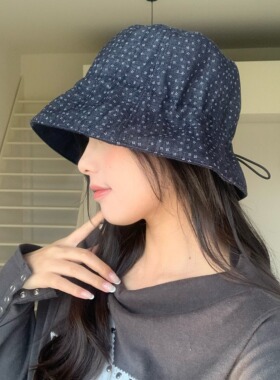 静谧韩系~碎花双面戴渔夫帽女