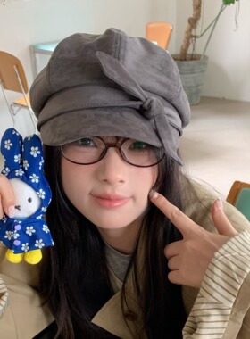 陈奶奶麂皮绒报童帽子女
