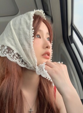 头巾装饰海边田园女四季