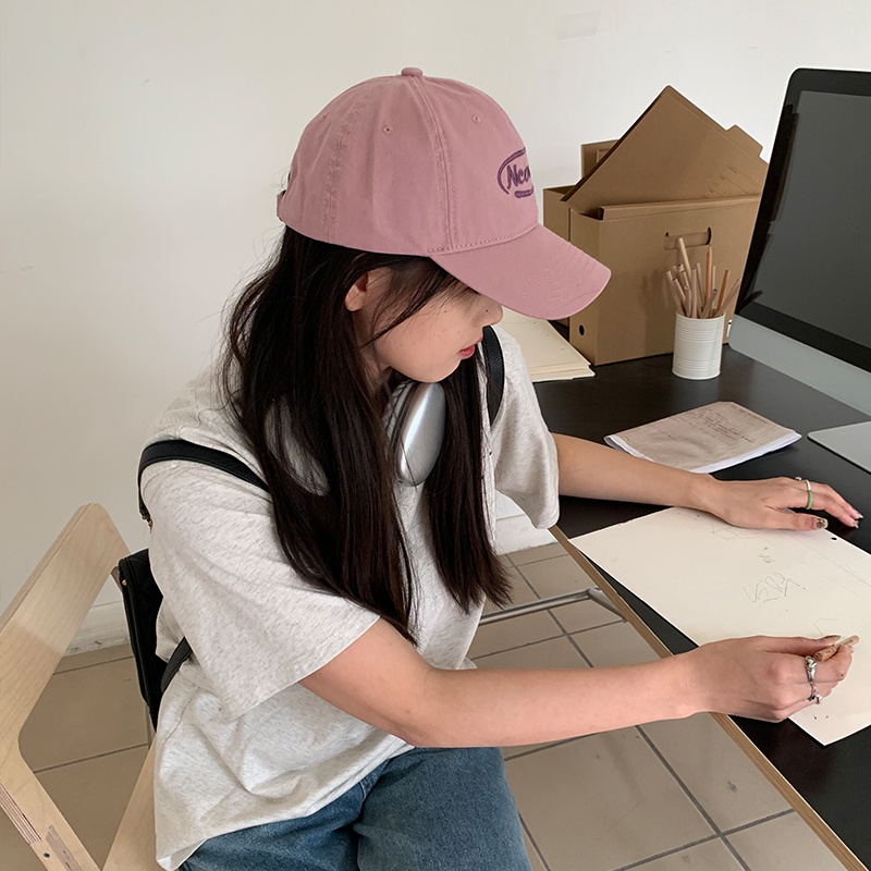 陈奶奶 简单基调韩版百搭棒球帽女学院风软顶遮阳显脸小鸭舌帽男 - 图3