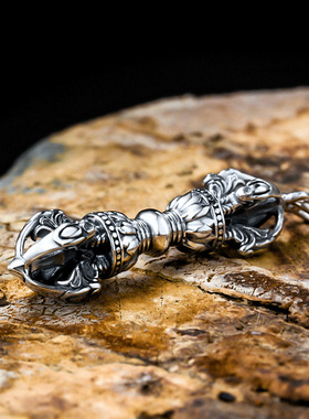 转运降魔杵男士护符纯银吊坠项链