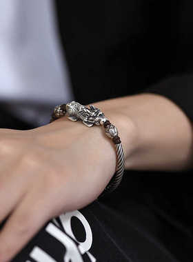 貔貅手链男款潮男士纯银貔恘皮丘男生手饰转运珠女幸运好运吞金兽