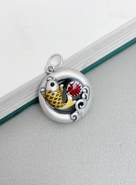 民族风个性平安扣福气鱼吊坠