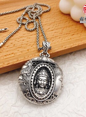民族风纯银佛吊坠项链男女