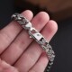 925 silver Cuban collar bracelet men's retro niche Tang grass pattern hip-hop versatile trendy high-end boys' hand jewelry