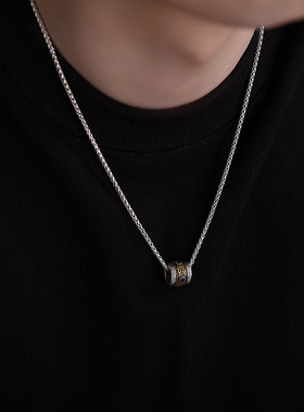 S925纯银土耳其民族风转运珠吊坠男女同款复古创意百搭可转动吊坠