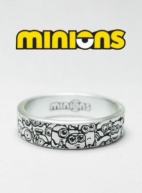 动漫小黄人大眼萌卡通神纯银戒指