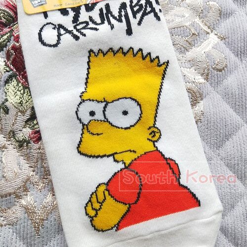卡通男袜子韩国进口可爱THE SIMPSONS辛普森短袜ins潮男学院风新 - 图3
