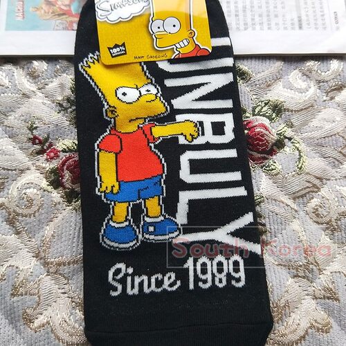 卡通男袜子韩国进口可爱THE SIMPSONS辛普森短袜ins潮男学院风新 - 图2