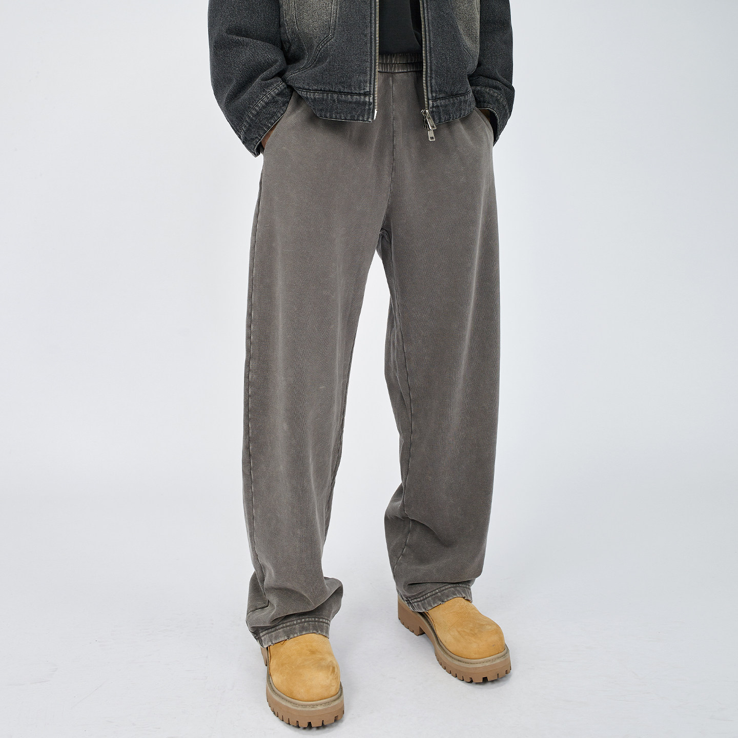 HAMB原创 2025秋冬新款美式复古水洗做旧弯刀休闲裤宽松卫裤男,淘宝优惠券,粉丝福利购,淘宝优惠卷