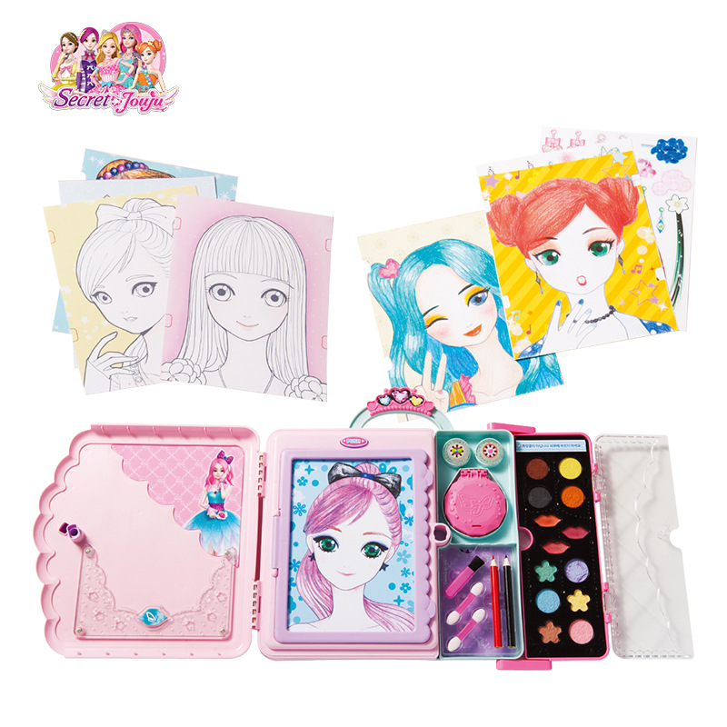 韩国太伶美儿童临摹人物公主图案绘画魔法化妆素描笔记本描绘装扮 - 图2