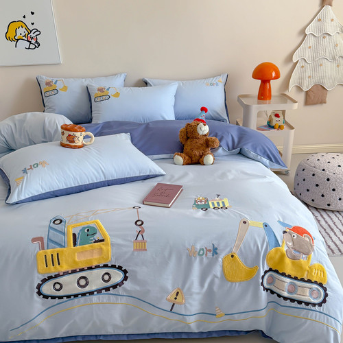 A类母婴级100纯棉四件套卡通全棉儿童床单被套三件套床笠四季通用 - 图3
