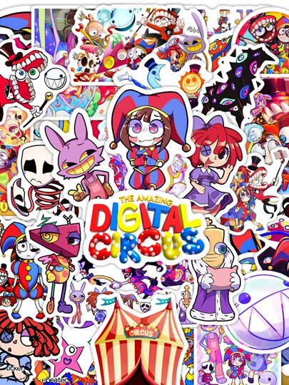 Magical numbers circus stickers jax peripheral cartoon graffiti water cup waterproof stickers pamney stickers 60 sheets