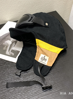 韩版ins复古飞行员帽骑行防风